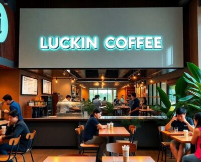 Luckin Coffee在马来西亚的门店内部环境