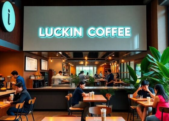 Luckin Coffee在马来西亚的门店内部环境