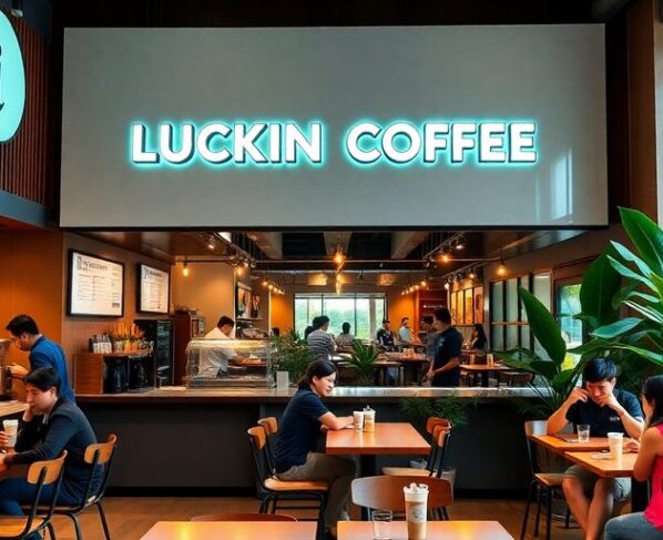 Luckin Coffee在马来西亚的门店内部环境